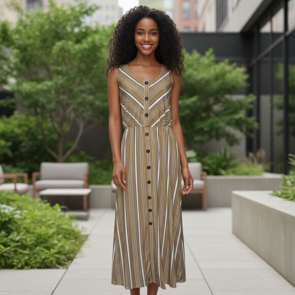 Maurices Women’s Summer Dress Multi Colored Stripe Sleeveless - Size M - Picture 1 of 3